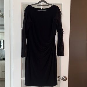 Black Ruffle Sleeve Dress